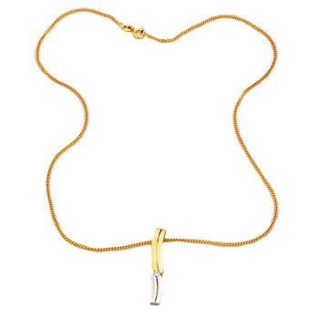 9ct Gold Diamond Pendant with Chain